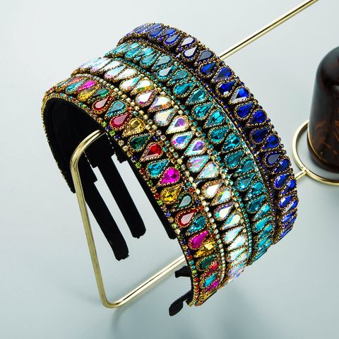 New Style Korean Fashion Color Drop-shaped Rhinestone Headband
