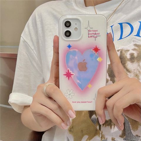 Fashion Korean Style New Laser White Background Love Mobile Phone Case