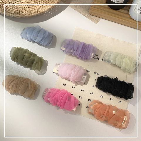 Wholesale Fashion Solid Color Net Yarn Hairpin