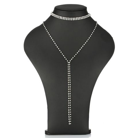 Fashion Full Diamond Long Neck Multi-layer Necklace