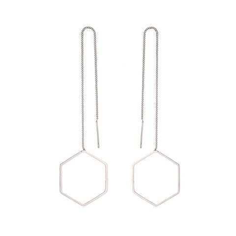 New Creative Korean Tassel Geometric Long Triangle Earrings