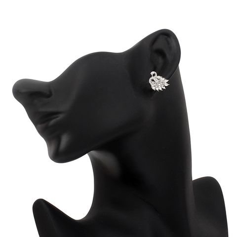 Korean Black Swan Full Diamond Earrings