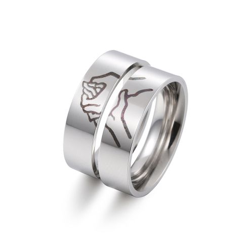 Fashion Couple Rings Heart Titanium Steel Ring