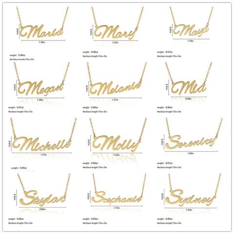 Fashion English Name Pendant Stainless Steel Clavicle Chain Necklace