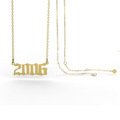 Retro Stainless Steel 28 Years Number Necklace