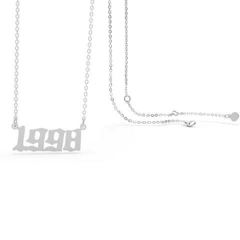 Retro Stainless Steel 28 Years Number Necklace