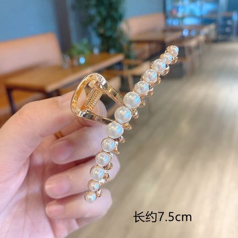 Korean Style Imitation Pearl Metal Rhinestone Catch Clip Wholesale