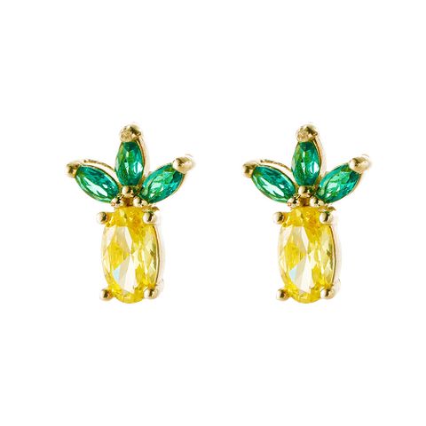 Nihaojewelry Cute Color Zircon Copper-plated Animal Earrings Wholesale Jewelry