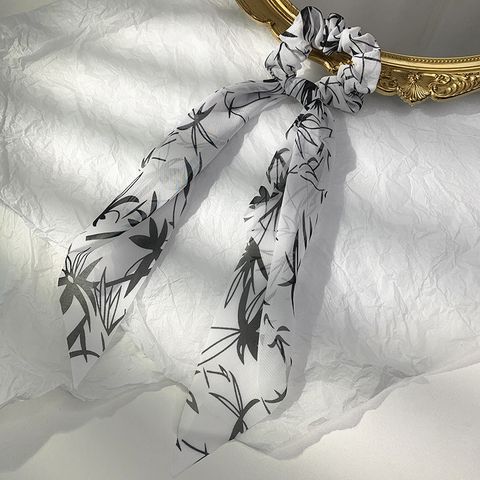Nihaojewelry Romantic Bow Ribbon Printing Chiffon Hair Scrunchies Wholesale Jewelry