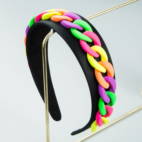 Wholesale Jewelry Fashion Pastoral Style Wide-sided Color Chain Hairband Nihaojewelry