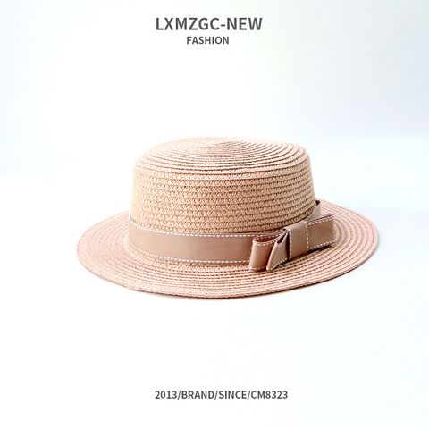 Summer Casual Sunscreen Flat Bow Woven Parent-child Straw Hat