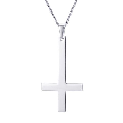 Commute Cross Stainless Steel Pendant Necklace