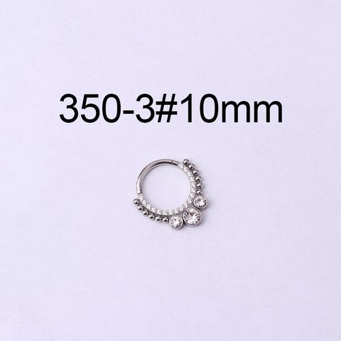 316 Stainless Steel  Fashion Inlaid Zircon Geometric Nose Ring