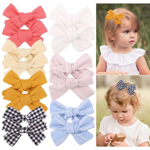 Nihaojewelry Simple Style Bow Fabric Children's Hairpin Set Accessories Wholesale