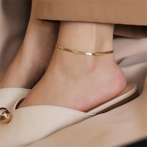 Wholesale Jewelry Simple Snake Bone Chain Stainless Steel Anklet Nihaojewelry