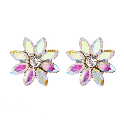 Wholesale Jewelry Diamond-studded Flower-shaped Earrings Nihaojewelry