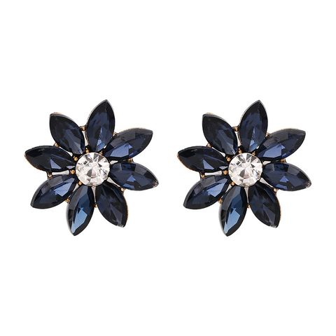 Wholesale Jewelry Diamond-studded Flower-shaped Earrings Nihaojewelry