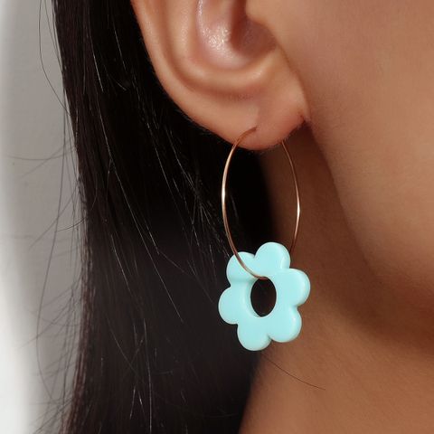 Nihaojewelry Korean Style Geometric Flower Acrylic Earrings Wholesale Jewelry