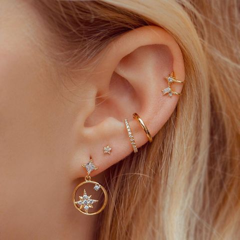 Wholesale Jewelry Romantic Star And Moon Butterfly Earrings Set Nihaojewelry
