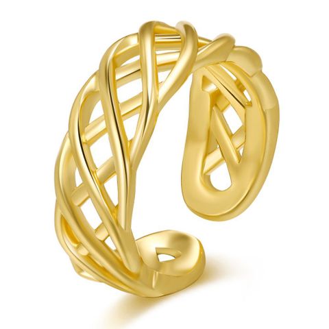 Wholesale Jewelry Mesh Hollow Geometric Copper Ring Nihaojewelry