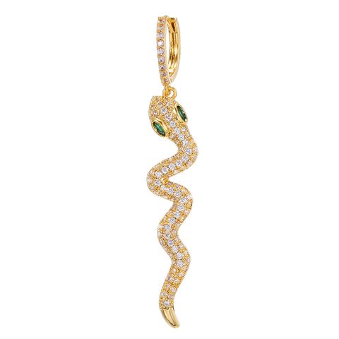 Wholesale Jewelry Fashion Snake Micro-inlaid Zircon Copper Necklace Earrings Nihaojewelry