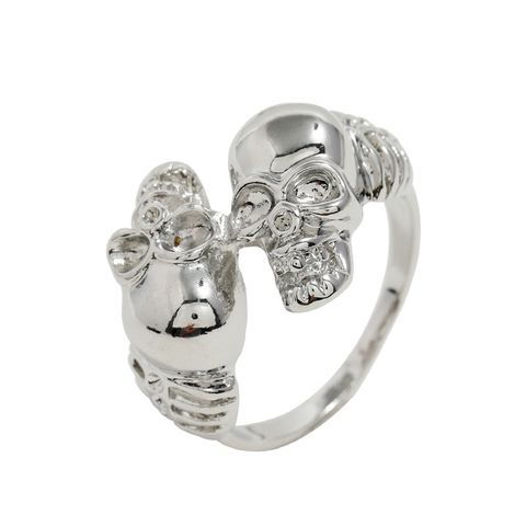 Wholesale Jewelry Retro Double Skull Ring Nihaojewelry