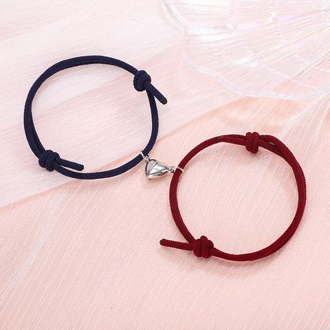 Simple Style Heart No Inlaid Couple Bracelets