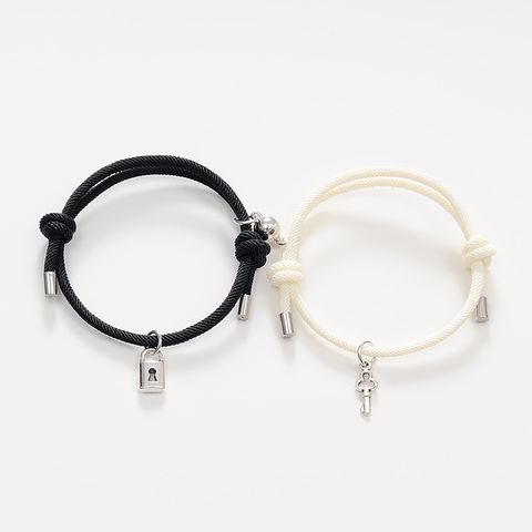 Simple Style Geometric Alloy Plating No Inlaid Couple Bracelets