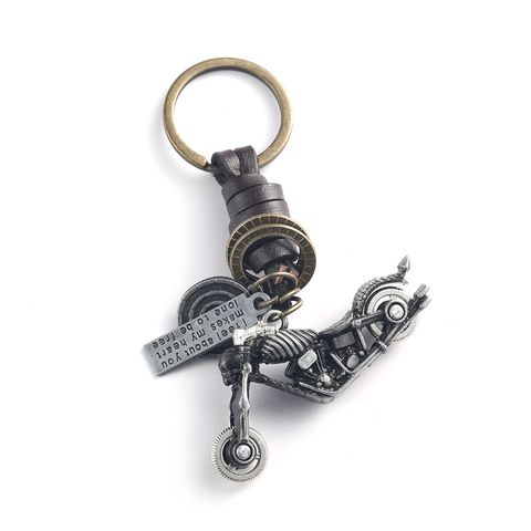 Wholesale Accessories Harley Motorcycle Leather Woven Metal Keychain Nihaojewelry