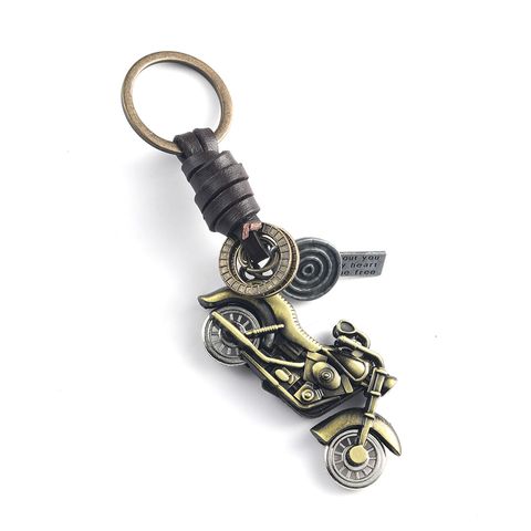 Wholesale Accessories Motorcycle Leather Woven Metal Keychain Nihaojewelry