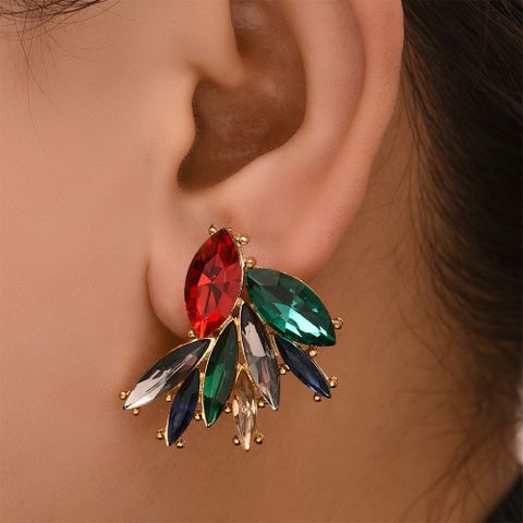 Wholesale Jewelry Retro Teardrop-shaped Colored Diamond Earrings Nihaojewelry