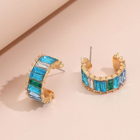 Wholesale Jewelry Geometric Alloy Color Diamond Earrings Nihaojewelry