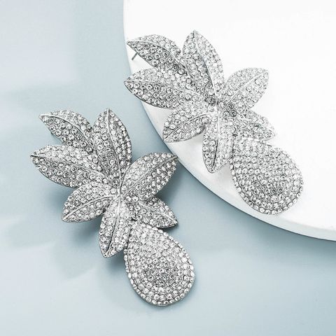 Wholesale Jewelry Flowers Full Of Diamond Earrings Nihaojewelry