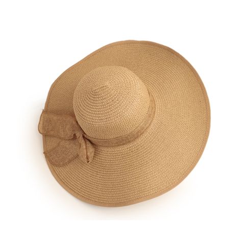 Nihaojewelry Fashion Solid Color Big Eaves Sunshadebowknot Straw Hat Wholesale