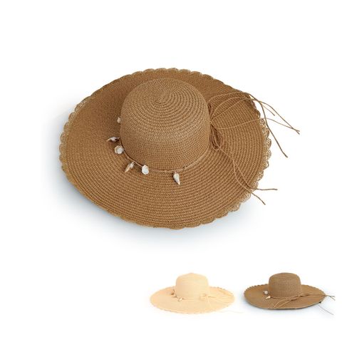 Wholesale Wide-brimmed Sunshade Shell Lace Straw Hat Nihaojewelry