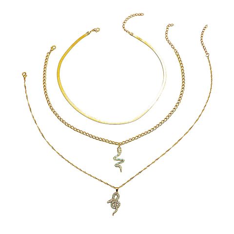 Wholesale Jewelry Snake-shaped Pendant Multi-layer Necklace Nihaojewelry