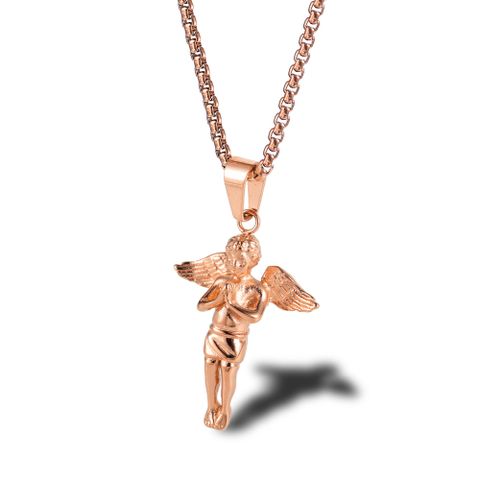 304 Stainless Steel 18K Gold Plated Hip-Hop Retro Punk Plating Angel