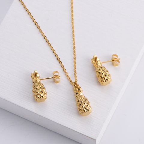 Stainless Steel 18K Gold Plated Cartoon Style Plating Diamond Heart