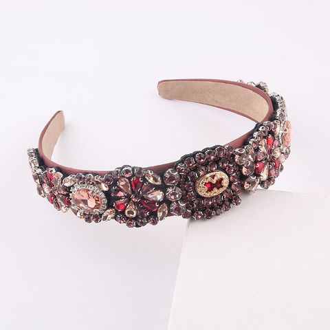 Wholesale Baroque Geometric Diamond Flower Headband Nihaojewelry
