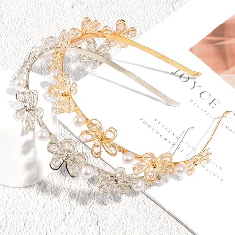 Wholesale Simple Pearl Flower Thin Headband Nihaojewelry
