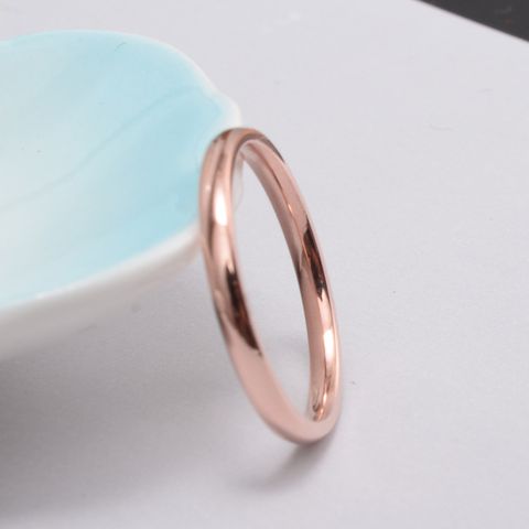 Wholesale Fashion Titanium Steel Plated 18k Rose Gold Fine Ring Nihaojewelry