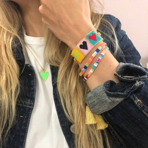 Miyuki Beads Hand-woven Heart Bracelet Set Wholesale Jewelry Nihaojewelry