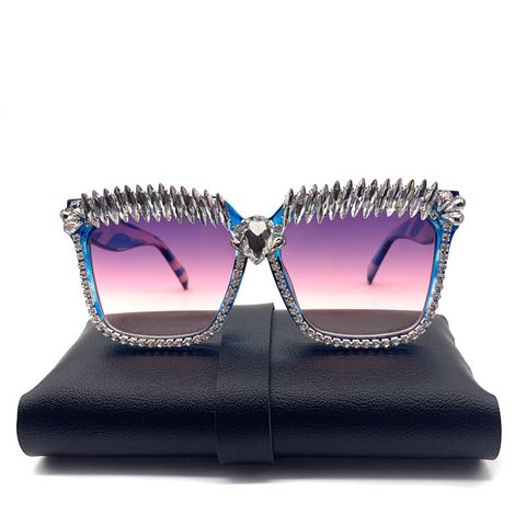 Wholesale Diamond-encrusted Colorful Big Squares Sunglasses Nihaojewelry