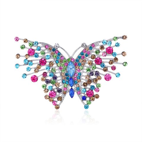 Großhandel Neue Retro-farbe Strass Schmetterling Brosche Nihaojewelry