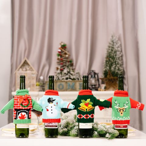 Wholesale Christmas Knitted Bottle Clothes Decoration Nihaojewelry