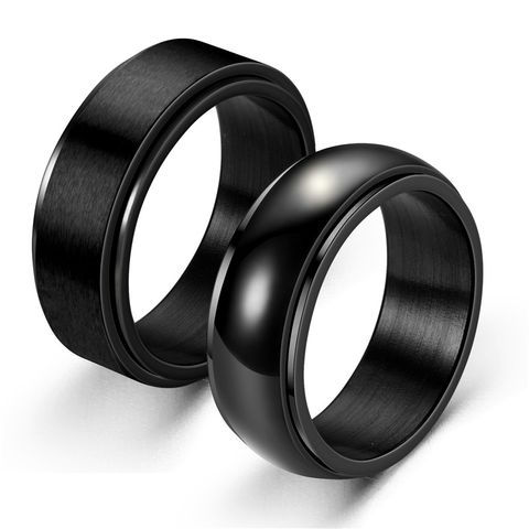 Wholesale New Style Titanium Steel Brushed Rotating Ring Nihaojewelry