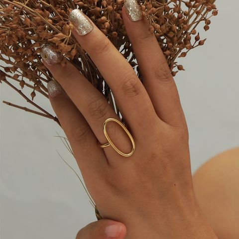 Korean Oval Hollow Adjustable Opening Copper Ring Wholesale Nihaojewelry