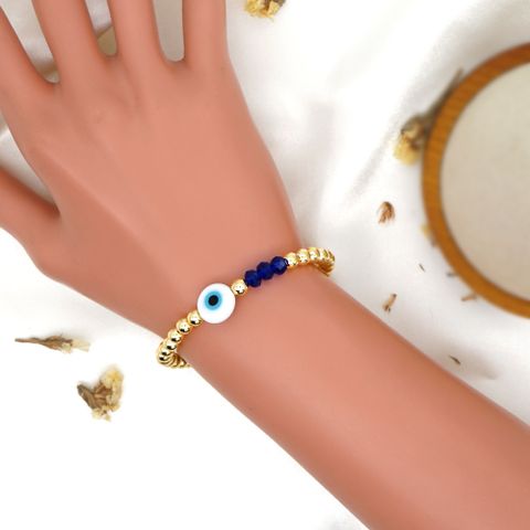Vente En Gros Bijoux Perles D&#39;or Yeux Bracelet En Cristal Nihaojewelry