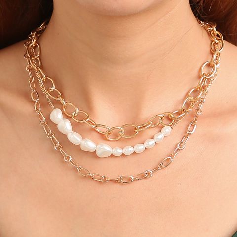 Nihaojewelry Baroque Freshwater Pearl Multi-layer Irregular Necklace Wholesale Jewelry