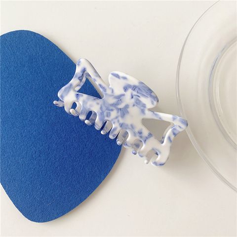 Wholesale Jewelry Blue And White Porcelain Acrylic Large Hair Clip Nihaojewelry
